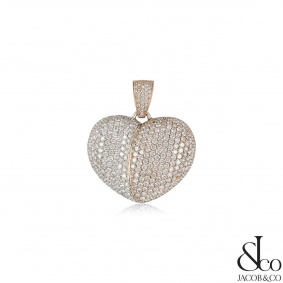 Jacob & Co White & Rose Gold Diamond Heart Pendant Jacob & Co White & Rose Gold Diamond Heart Pendant